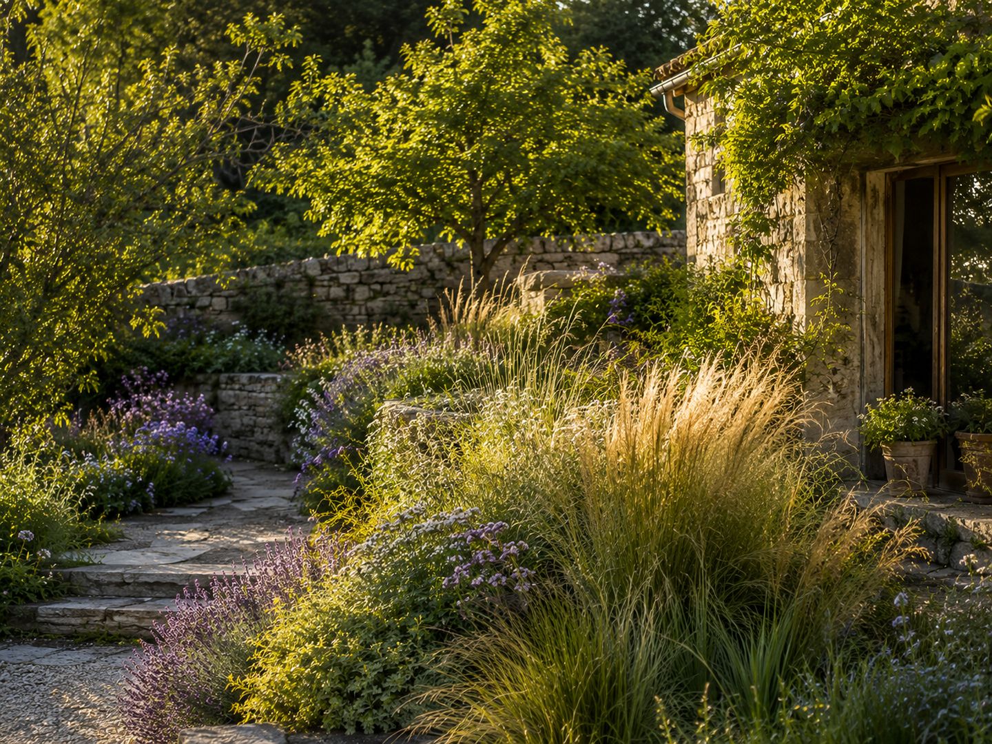 A naturalistic garden of the kind designed for Hertfordshire